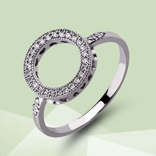 Золотое кольцо с бриллиантами “Круг”