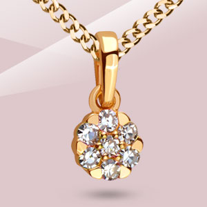Золотой кулон с бриллиантами “Цветок”